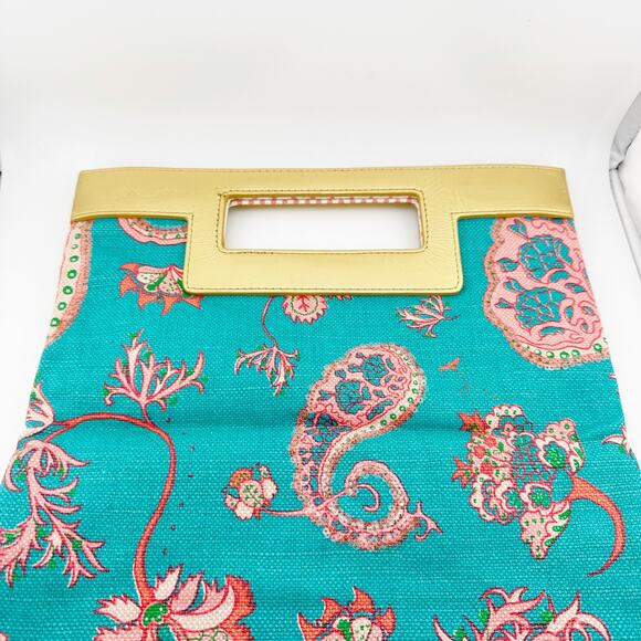 Buzz by Jane Fox Floral Paisley Canvas Clutch Purse with Gold Hardware - Picture 5 of 10